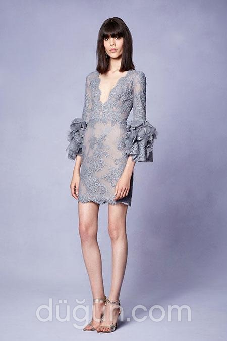 Fırfır Kollu Abiye Elbise