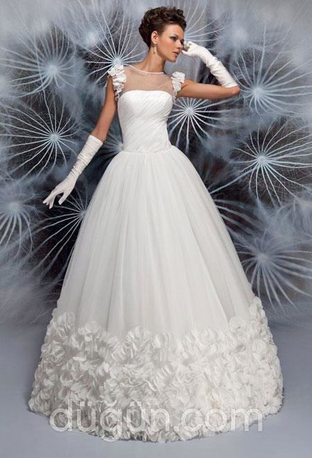 Bisiklet Yaka Gelinlik