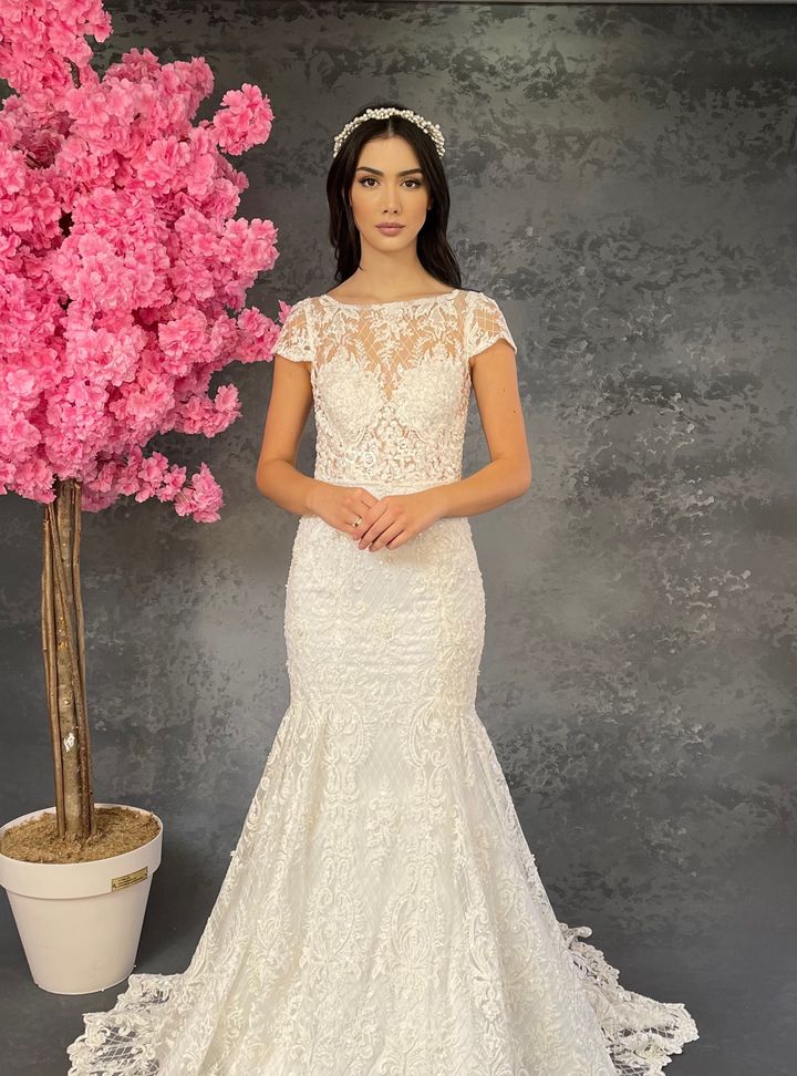 Kısa Kol Balık Gelinlik