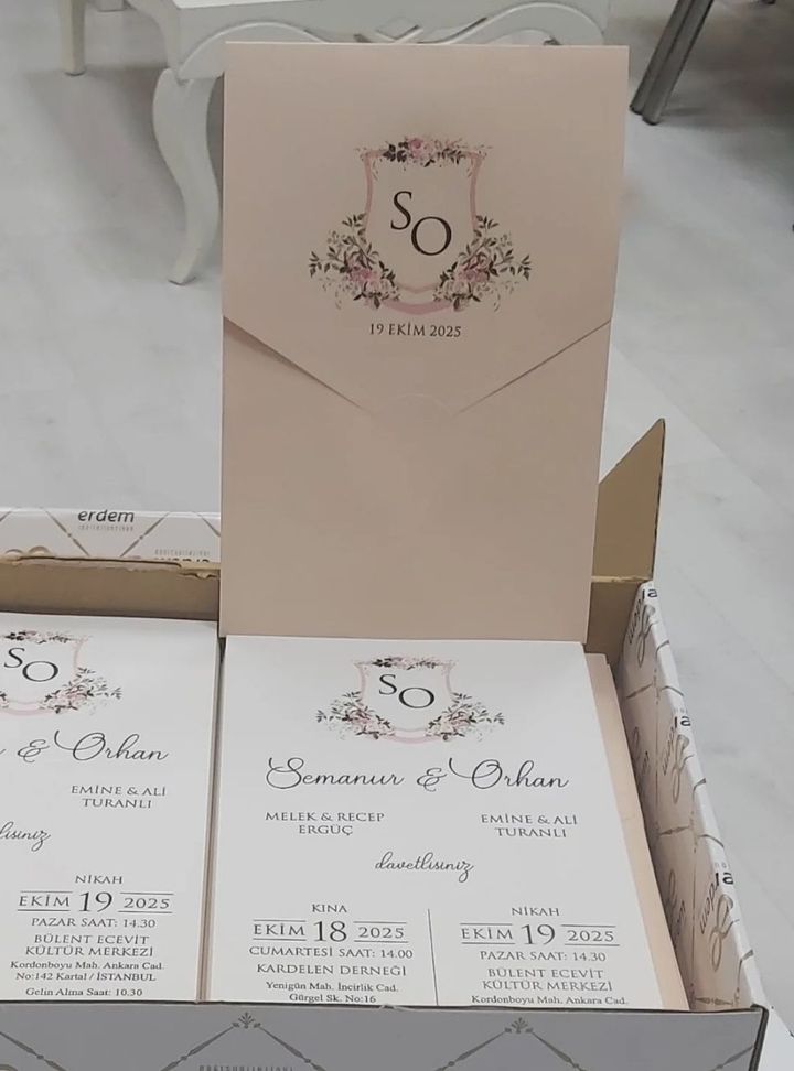 DB-28-25 Düğün Çiçekli Söz - Nişan Davetiye