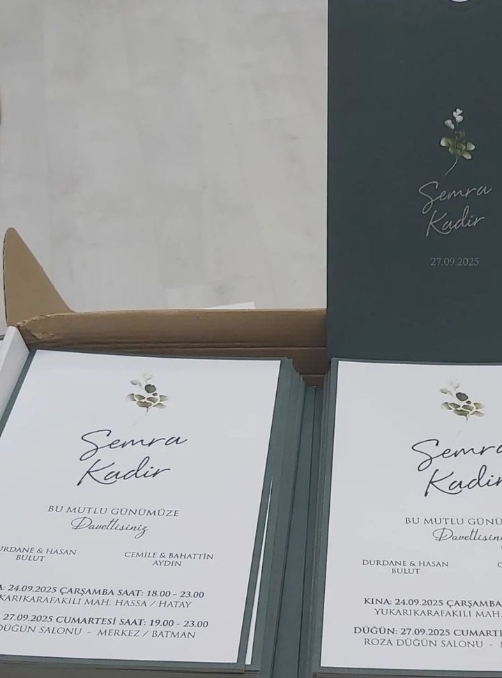 DB-34-25 Düğün Kına Çiçekli Davetiye