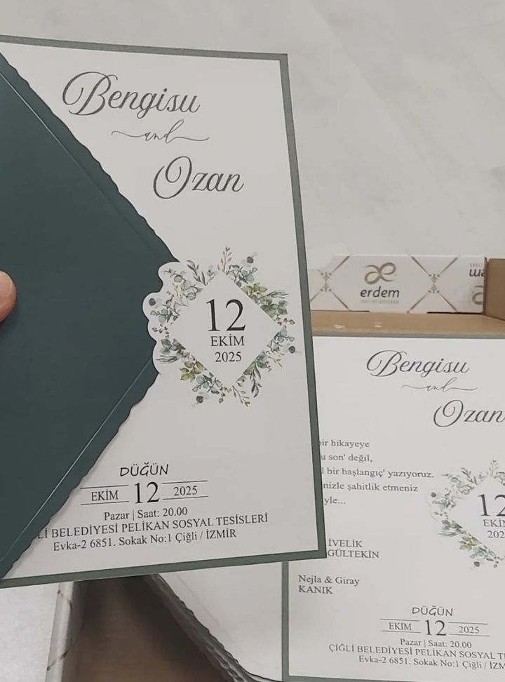 DB-29-25 Düğün Çiçekli Söz - Nişan Davetiye