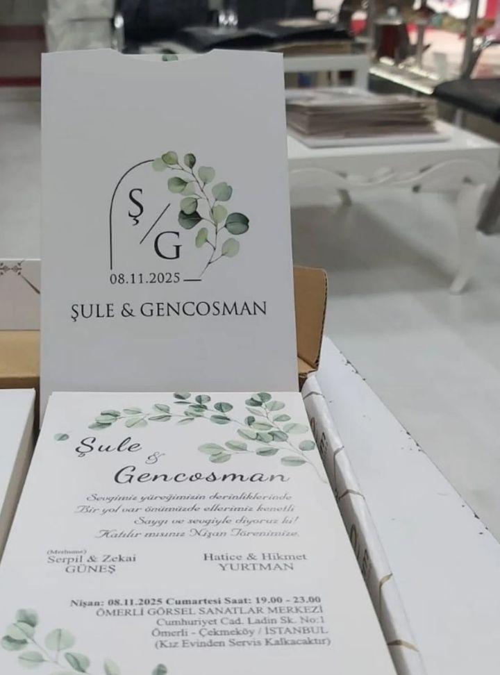 DB-16-25 Düğün Çiçekli Söz - Nişan Davetiye