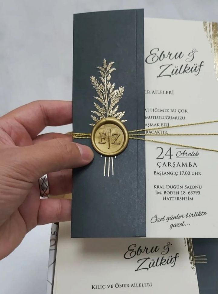 DB-19-25 Düğün Kına Mühürlü Davetiye