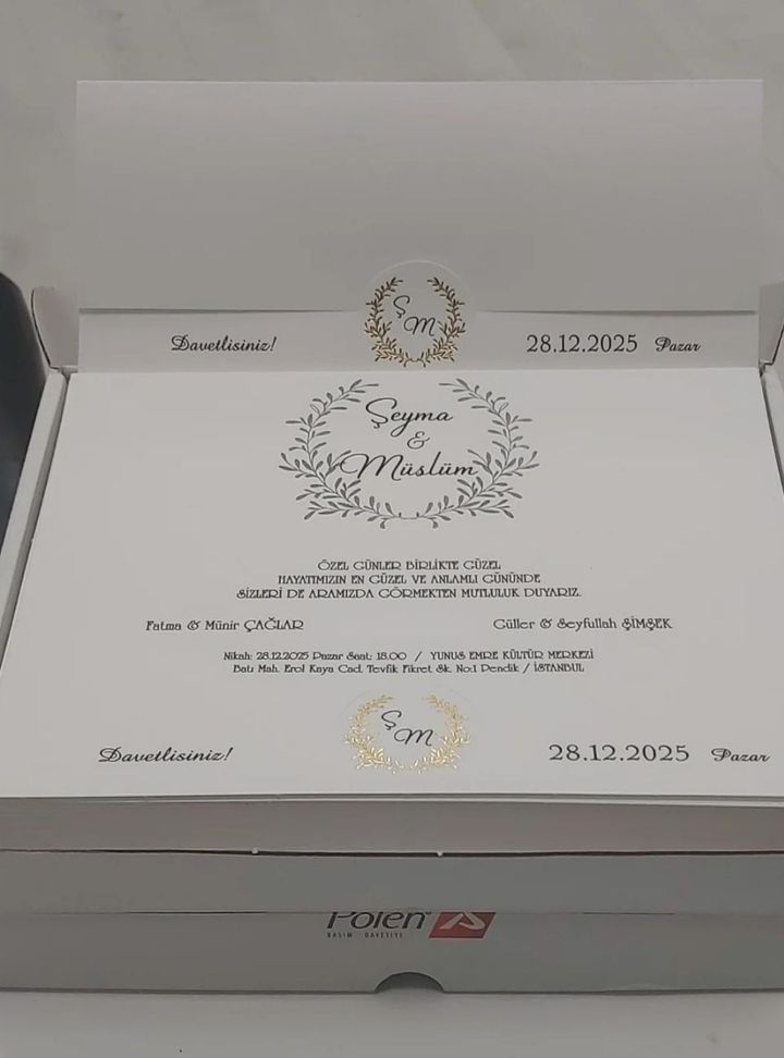 DB-05-25 Altın Varaklı Çiçekli Söz - Nişan Davetiye