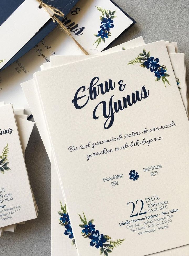 DKD-60-25 Düğün Çiçekli Söz - Nişan Davetiye