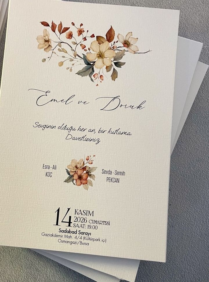 DKD-04-25 Düğün Çiçekli Söz - Nişan Davetiye