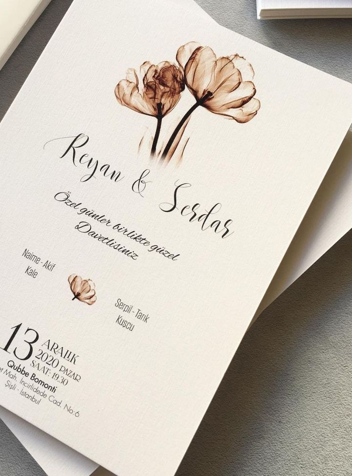 DKD-37-25 Düğün Çiçekli Söz - Nişan Davetiye