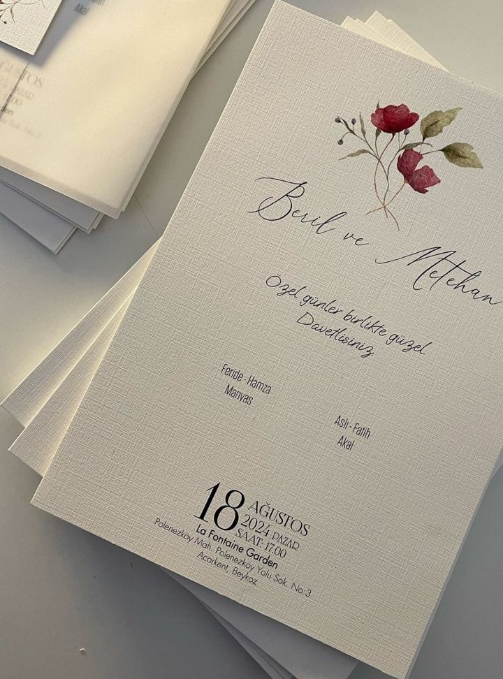 DKD-09-25 Düğün Çiçekli Söz - Nişan Davetiye