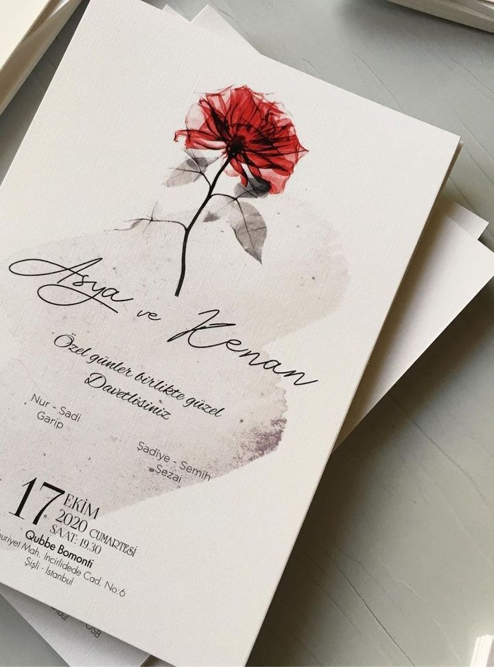 DKD-39-25 Düğün Çiçekli Söz - Nişan Davetiye