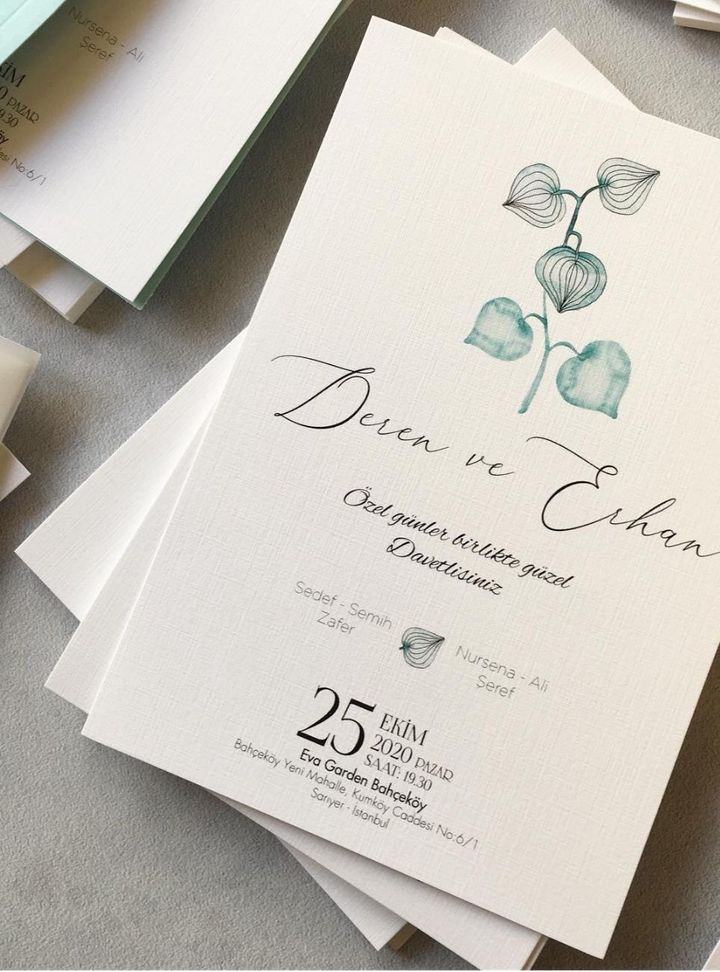 DKD-42-25 Düğün Çiçekli Söz - Nişan Davetiye