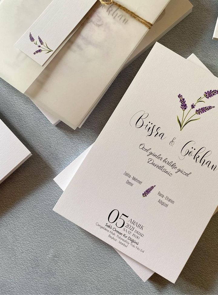 DKD-20-25 Düğün Çiçekli Söz - Nişan Davetiye