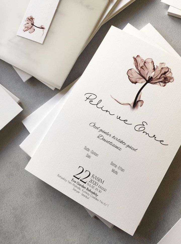 DKD-41-25 Düğün Çiçekli Söz - Nişan Davetiye