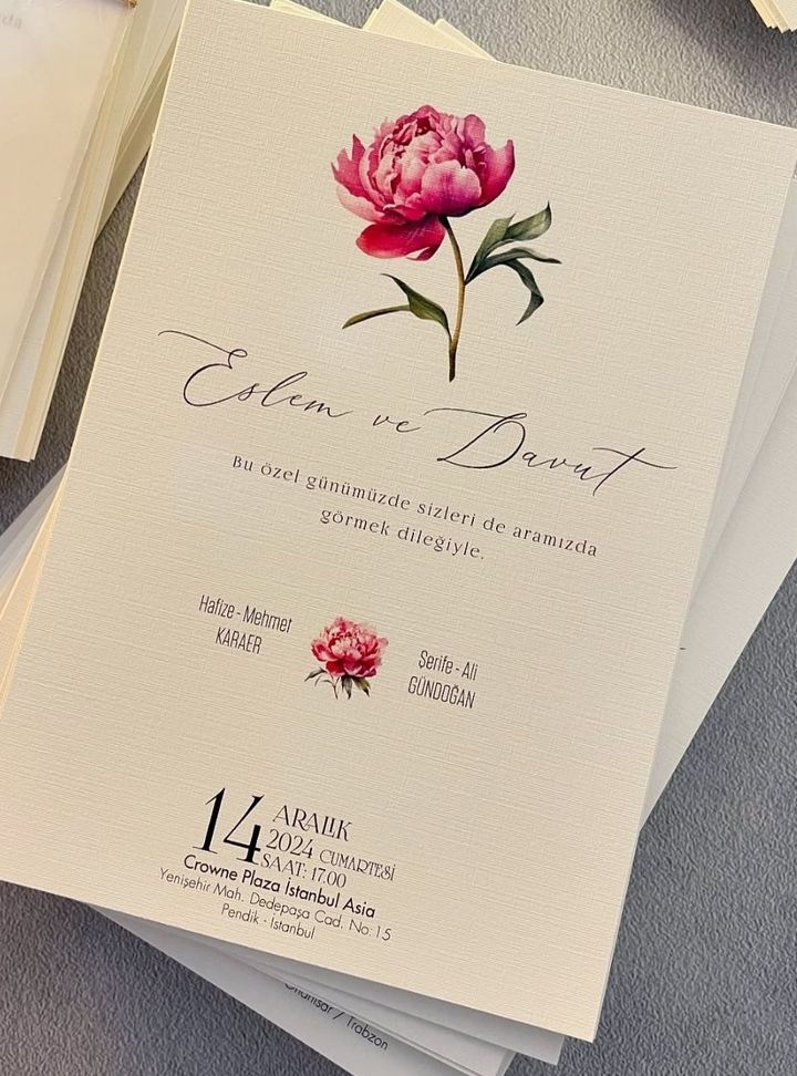 DKD-06-25 Bekarlığa Veda Düğün Çiçekli Davetiye