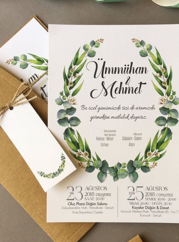 DKD-85-25 Düğün Çiçekli Söz - Nişan Davetiye