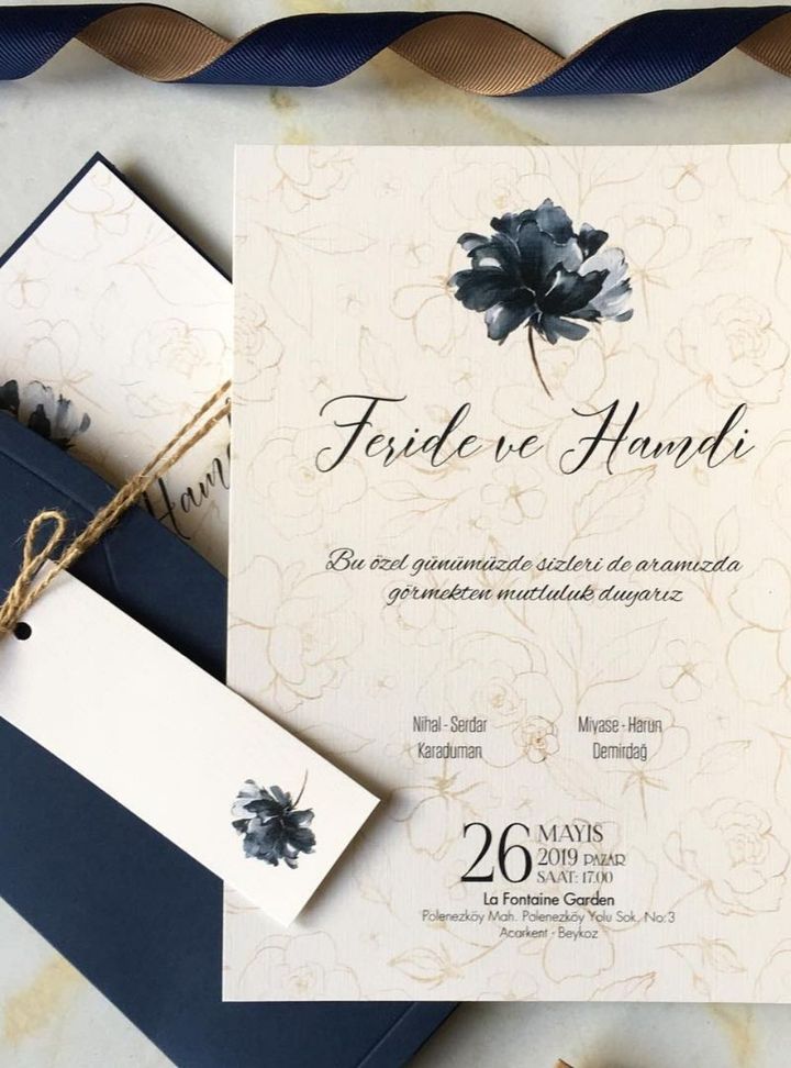 DKD-70-25 Düğün Çiçekli Söz - Nişan Davetiye