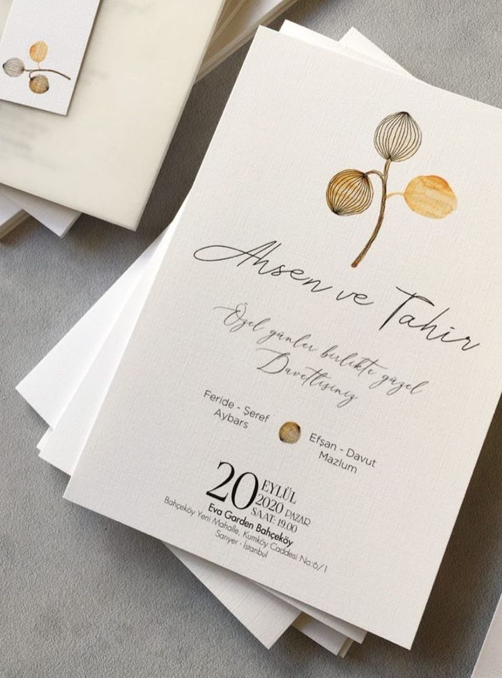 DKD-40-25 Düğün Çiçekli Söz - Nişan Davetiye