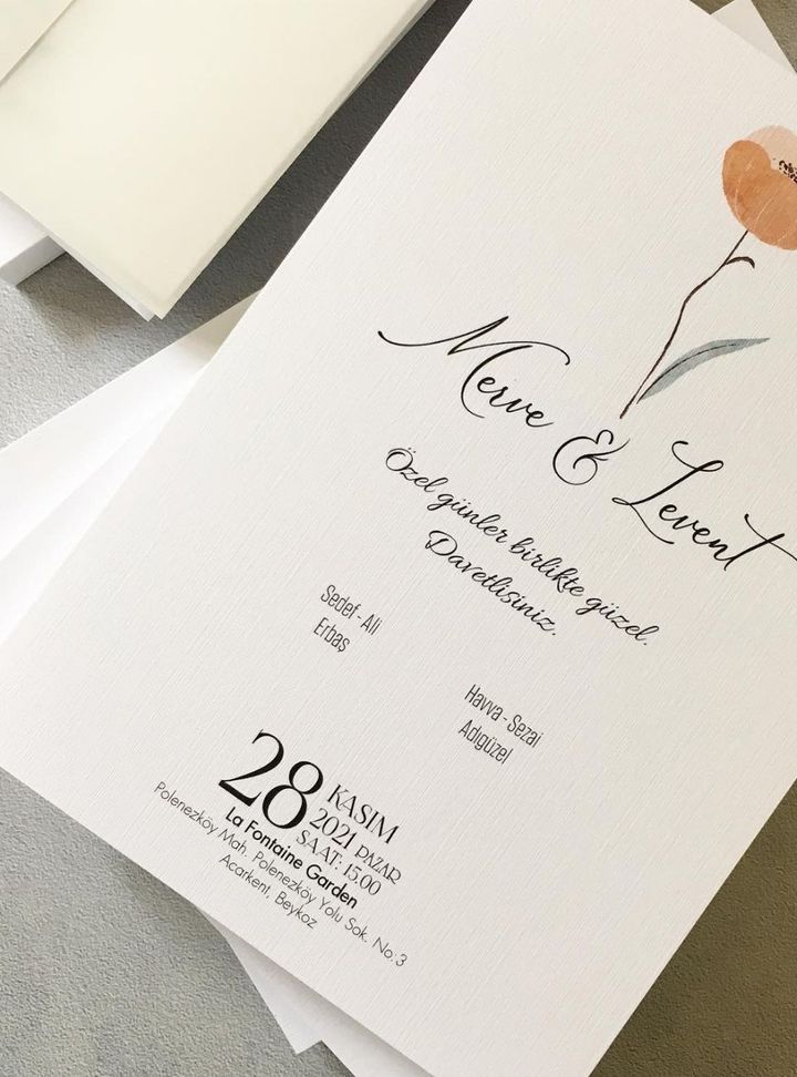 DKD-25-25 Düğün Çiçekli Söz - Nişan Davetiye