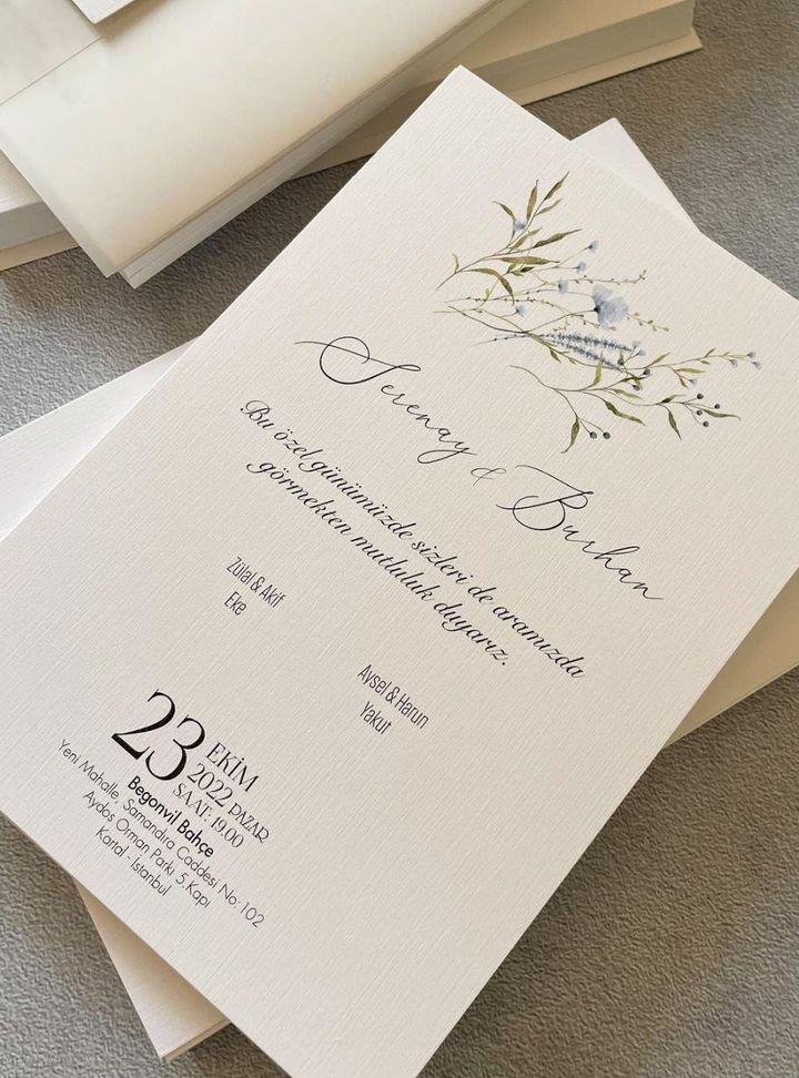 DKD-17-25 Düğün Çiçekli Söz - Nişan Davetiye