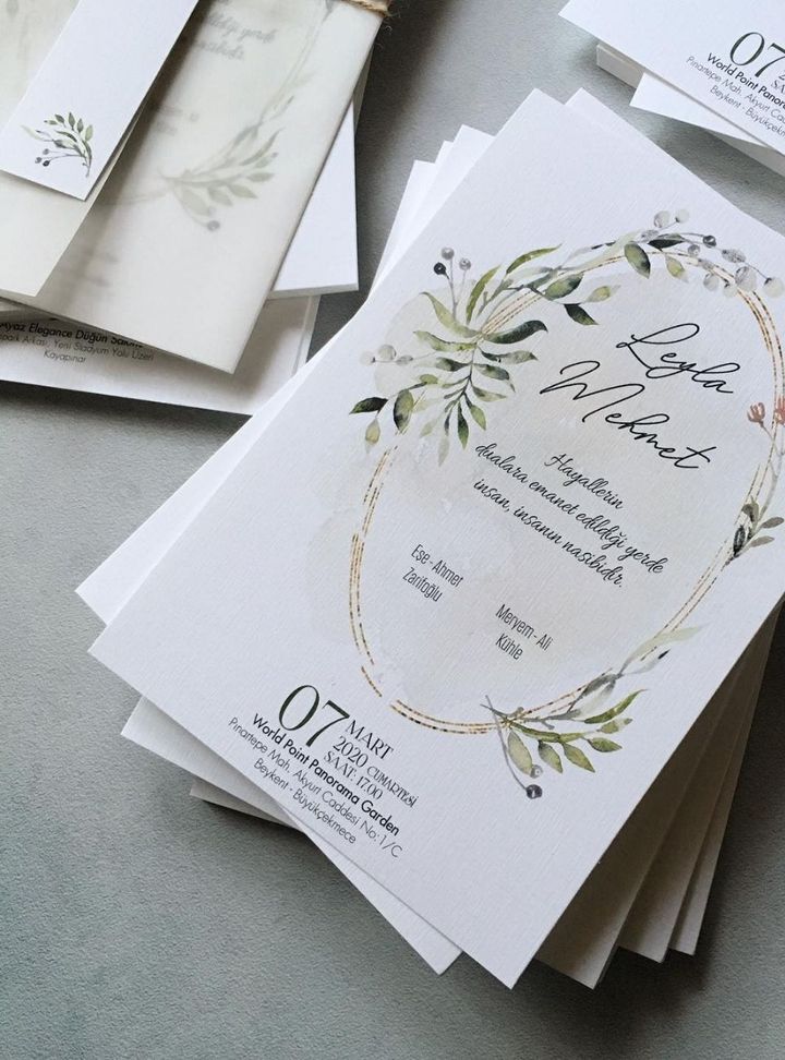 DKD-44-25 Düğün Çiçekli Söz - Nişan Davetiye