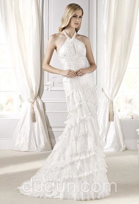 Boyundan Bağlamalı Gelinlik