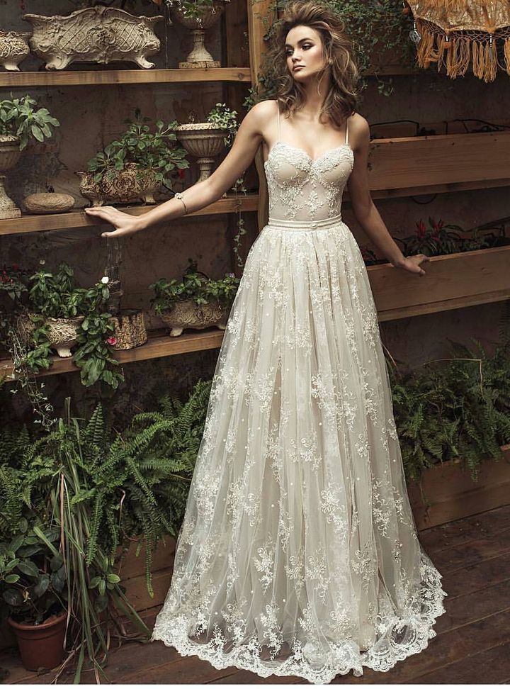 HKW 22 Bohem Prenses Kesim Straplez Gelinlik