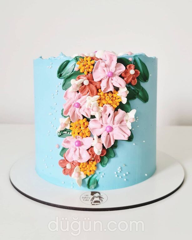 Şeker Çiçekli Düğün Pastası