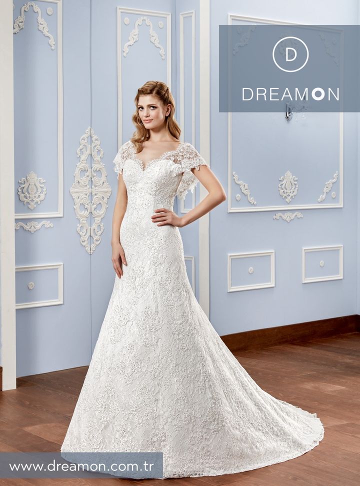 Lost in Love Martinik  A Kesim Sırt Dekolteli V Yaka Gelinlik