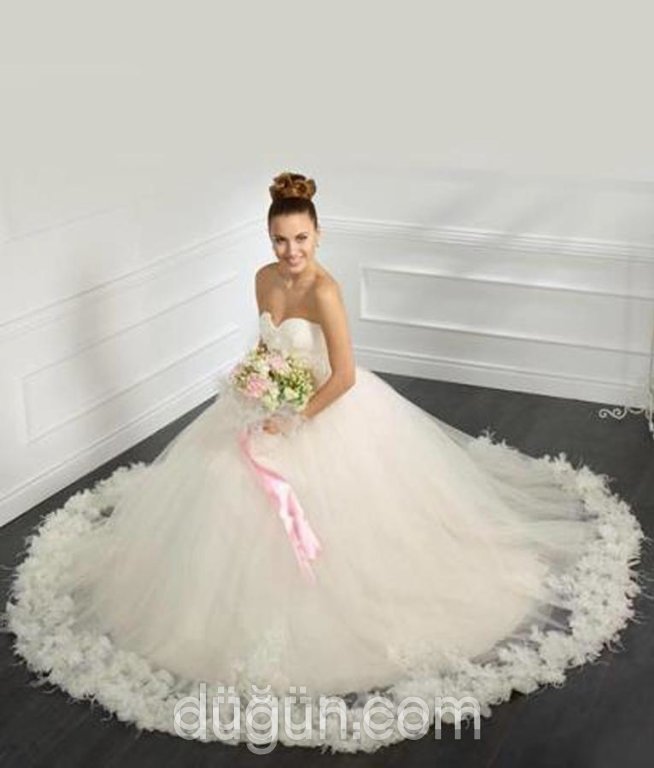 Aysshe Moda 9 Prenses kesim Straplez Romantik gelinlik - 2