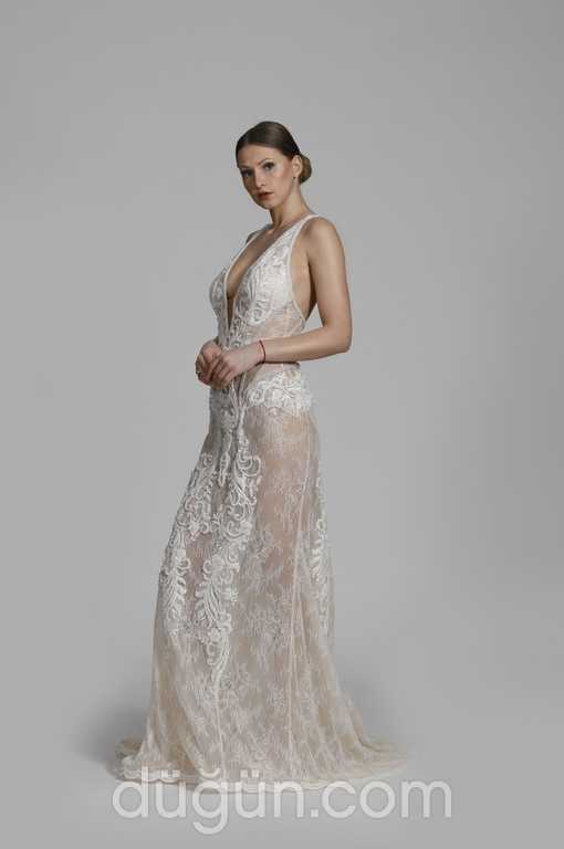 Glamour Bridal 29 Balık kesim V yaka Modern gelinlik - 2