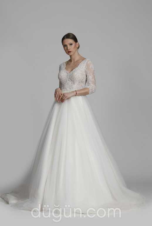 Glamour Bridal 18 A kesim V yaka  Romantik gelinlik - 1