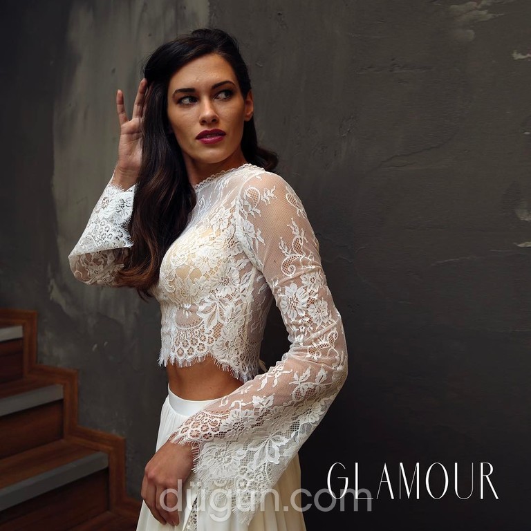 Glamour Bridal 51 Düz kesim Bisiklet yaka  Bohem gelinlik - 1