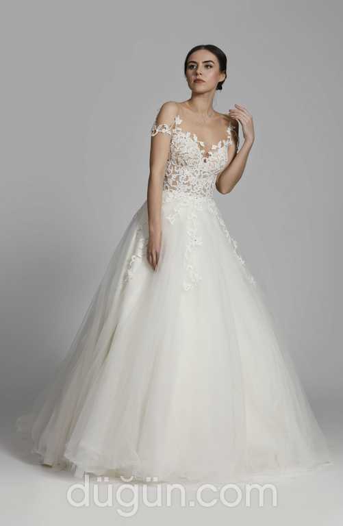 Glamour Bridal 6 A kesim İllüzyon yaka  Romantik gelinlik - 2