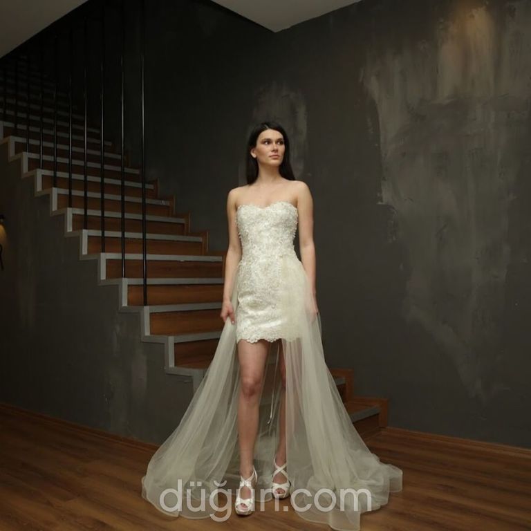 Glamour Bridal 49 Düz kesim Straplez Modern gelinlik - 1