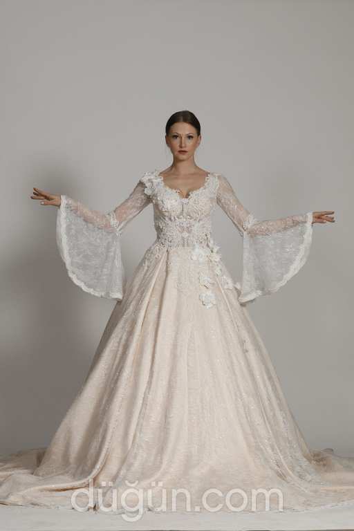 Glamour Bridal 43 A kesim V yaka Romantik gelinlik - 2