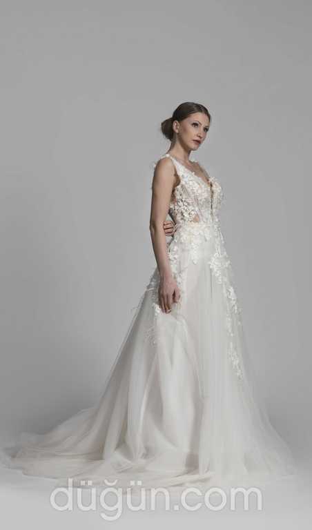 Glamour Bridal 14 A kesim V yaka  Romantik gelinlik - 2