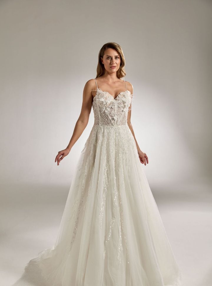 RB-67 A Kesim Bohem Straplez Gelinlik