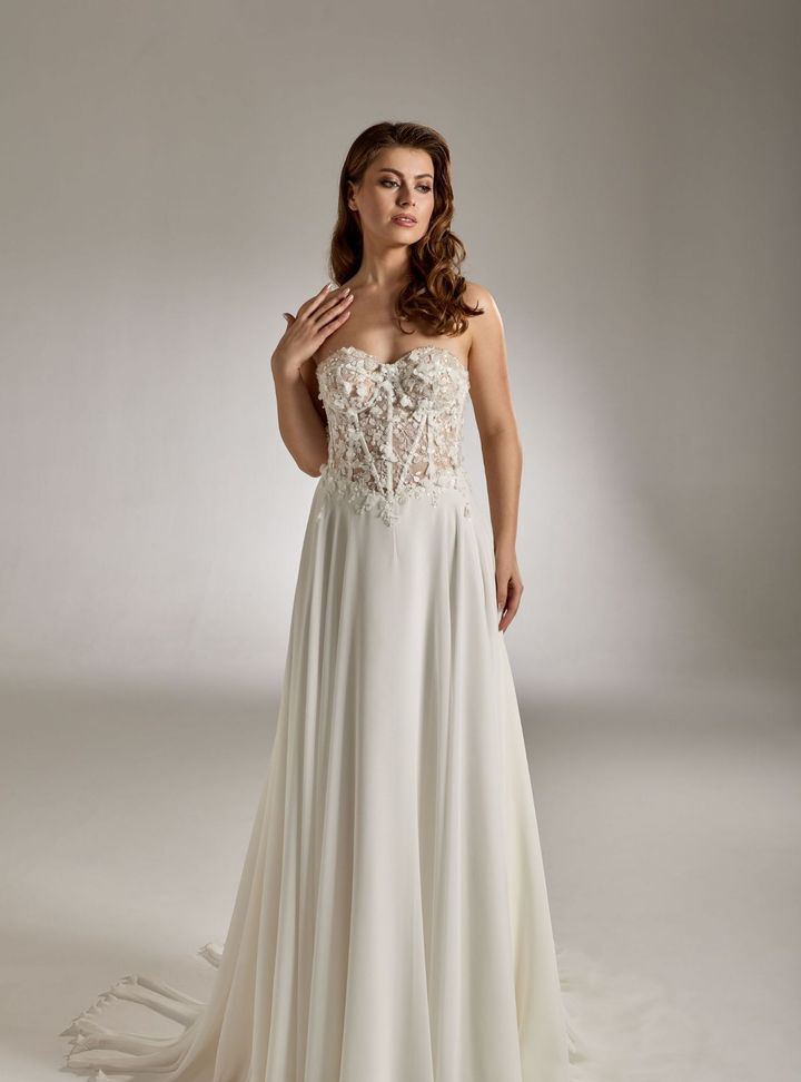 RB-73 Helen Straplez Sırt Dekolteli Gelinlik