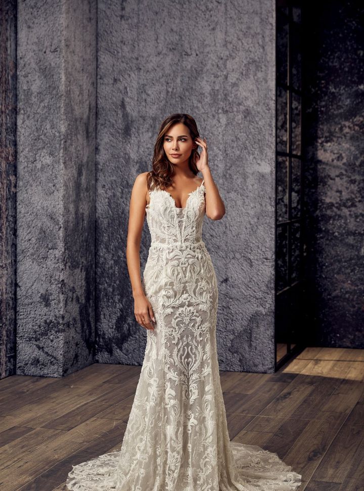 RB-48 Balık Kesim Vintage Tarlatansız Gelinlik