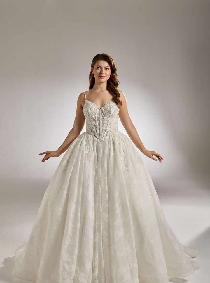 RB-55 Prenses Kesim Straplez Sırt Dekolteli Gelinlik