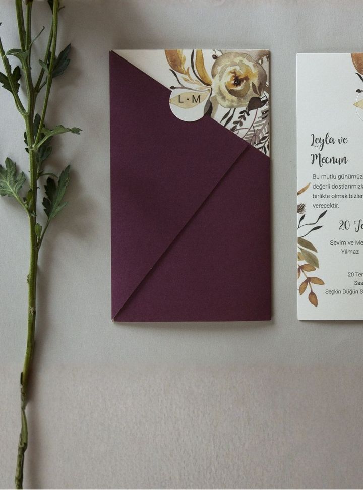 NV-30-25 Düğün Çiçekli Söz - Nişan Davetiye