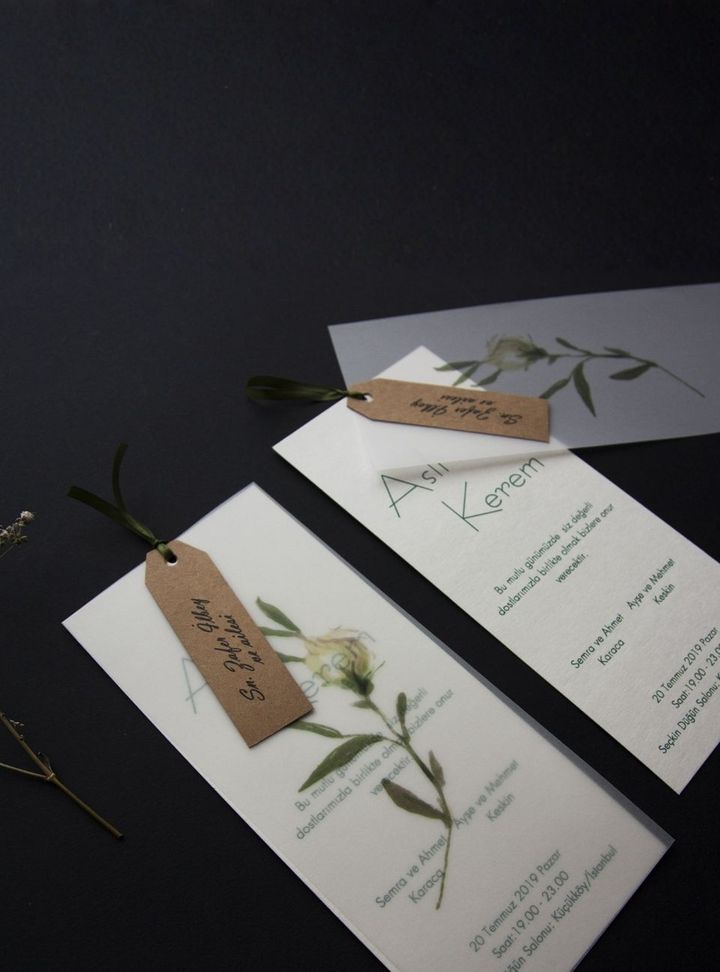 NV-35-25 Çiçekli Düğün Söz - Nişan Davetiye