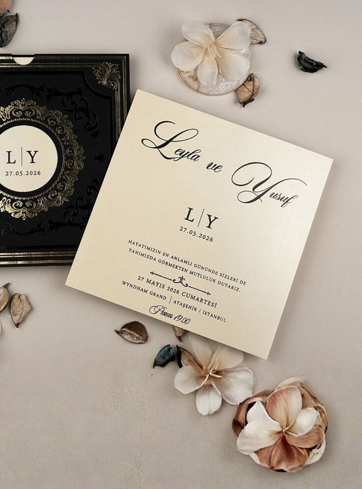 ED-40-25 Altın Varaklı Davetiye