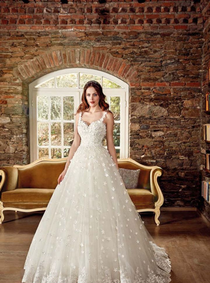 HPC 3 Prenses Kesim Straplez Göğüs Dekolteli Gelinlik