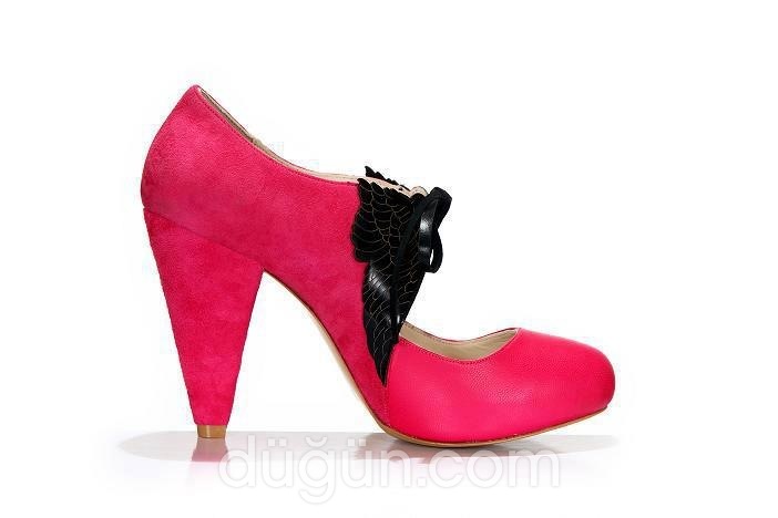 Fuşya Kanatlı Gelin Ayakkabısı