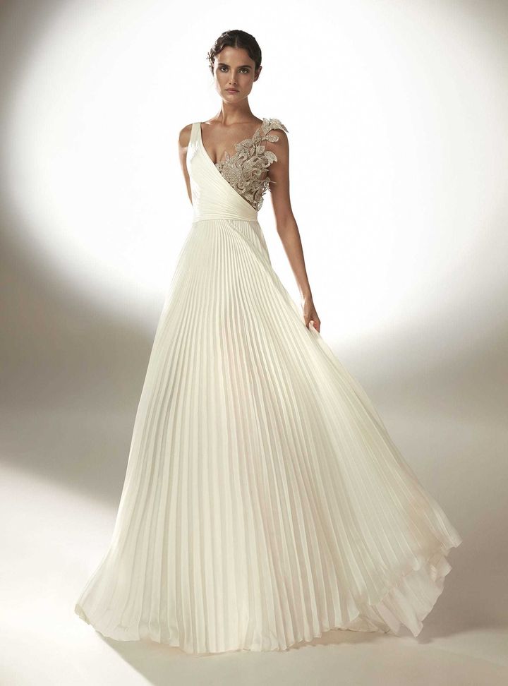 Francis  Helen Sırt Dekolteli V Yaka Gelinlik