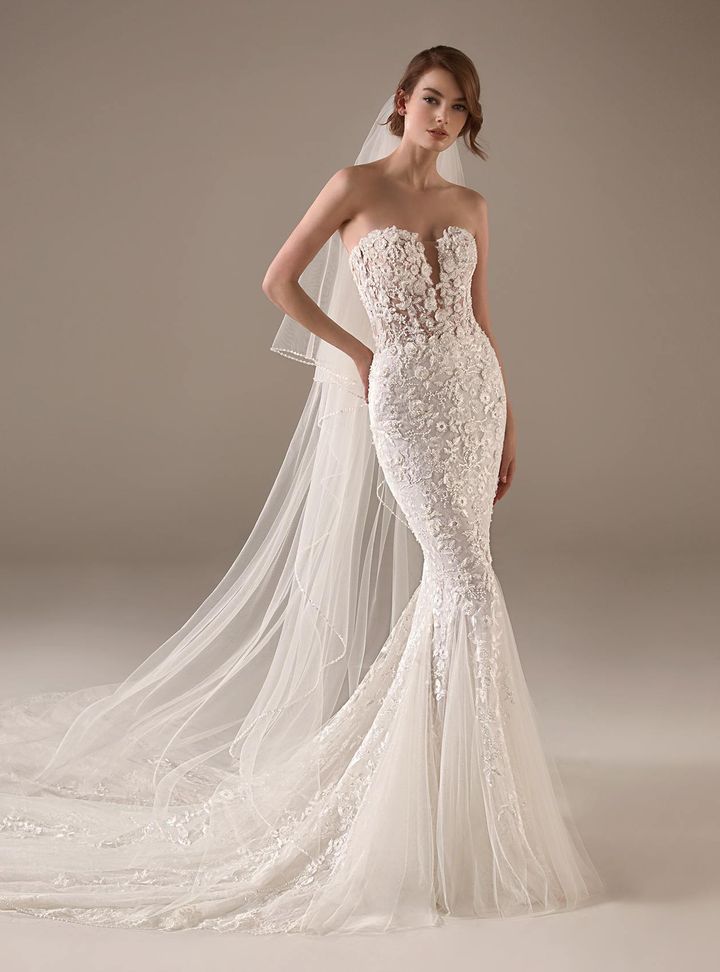 Jameela  Balık Kesim Straplez Sırt Dekolteli Gelinlik