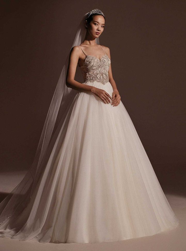 Contessina  Prenses Kesim Straplez Sırt Dekolteli Gelinlik