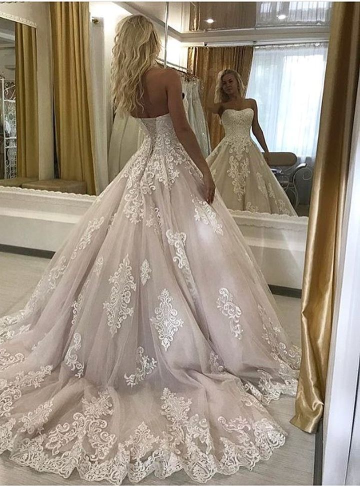 OYK 16 Prenses Kesim Straplez Sırt Dekolteli Gelinlik