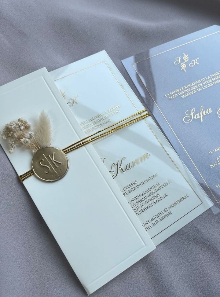 DM-18-25 Altın Varaklı Kına Çiçekli Davetiye